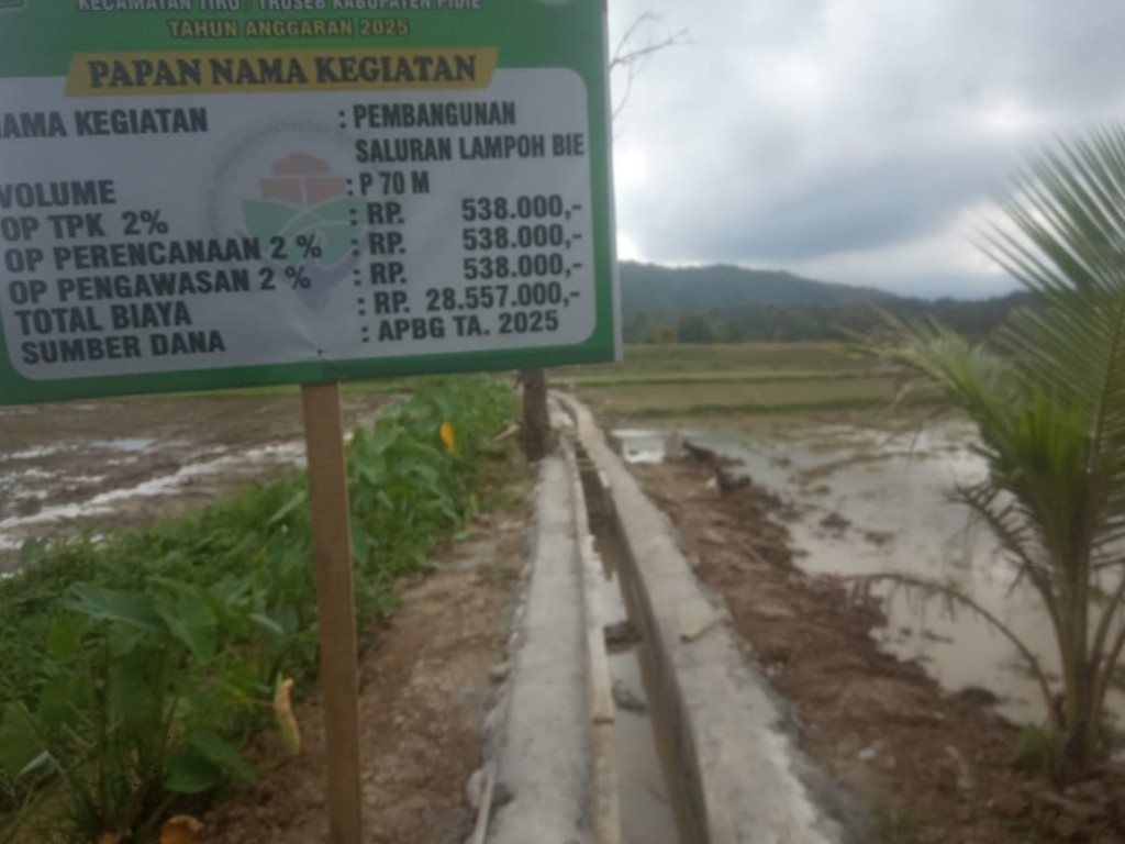 Saluran gampong berfungsi sebagai infrastruktur vital untuk mengatur laju aliran air, mencegah banji
